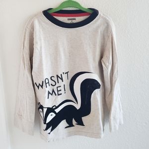 Boys 4T long sleeve skunk wasn't me tshirt